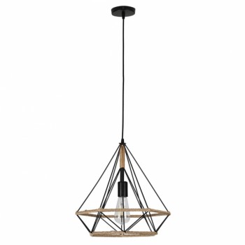 Distribuidor - Lâmpadas Diversas | Colgantes Rustica | COLGANTE YUTE 1XE27 CUERDA METAL REGX38X38 CM Ref: 120894515
